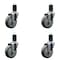 Service Caster 4'' Gray Poly Wheel Swivel 1-5/8'' Expanding Stem Caster Set, 4PK SCC-EX20S414-PPUB-158-4 - alternate 1